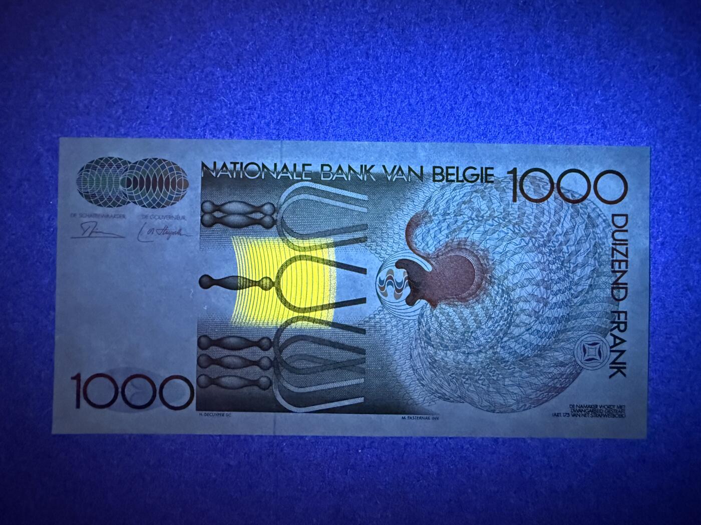 《艾美收藏》第220期-11.16周日外币畅拍场 比利时1000法郎 UNC 倒二版 比利时作曲家格雷特里