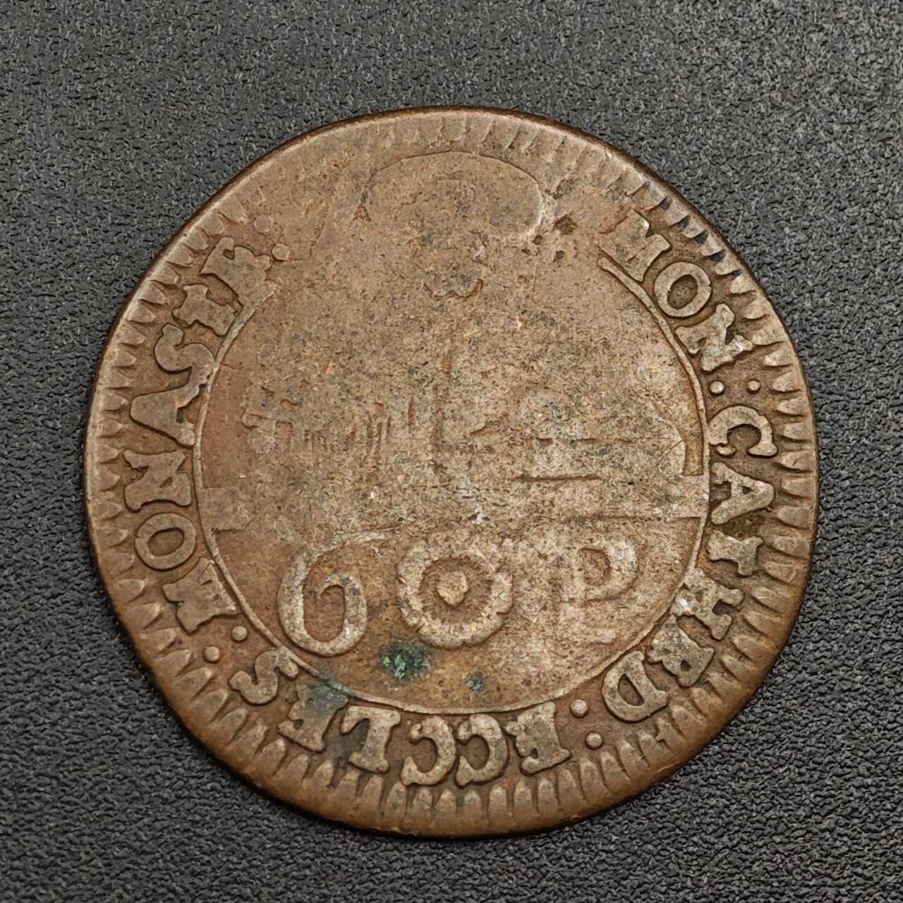 【淘币小摊】限时拍第七百九十七拍  老铜币场  满百包邮可预留两周  周一统一发货  德国1768年6芬妮铜币