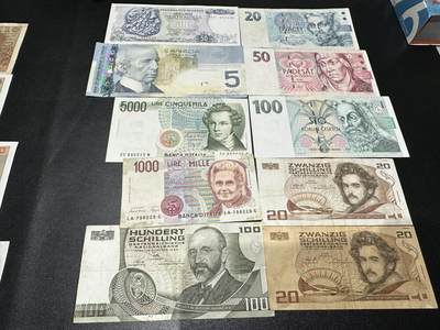 《外钞收藏家》第五百八十五期（精品场）（本平台长期征集拍品、欢迎藏友们联系合作） - 加拿大、意大利、奥地利、捷克等10张一起 非全新 品相如图