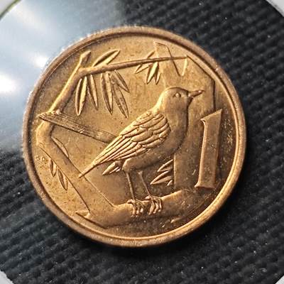 KK钱币收藏小铺  第371场  2月预留时间 周末发货 -  开曼群岛1分铜币 好品