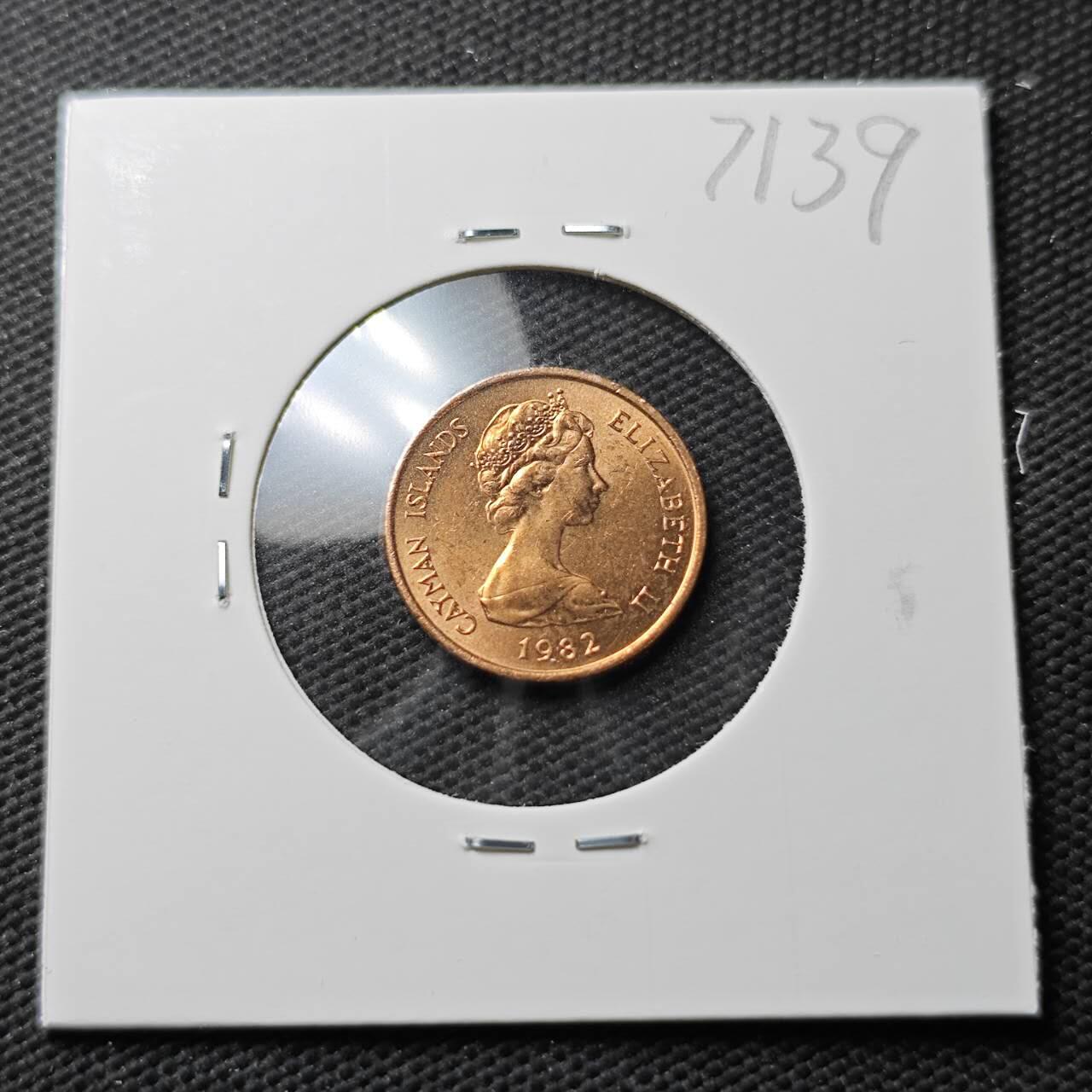 KK钱币收藏小铺  第371场  2月预留时间 周末发货  开曼群岛1分铜币 好品