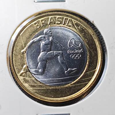 KK钱币收藏小铺  第371场  2月预留时间 周末发货 -  巴西1瑞尔双色币纪念币