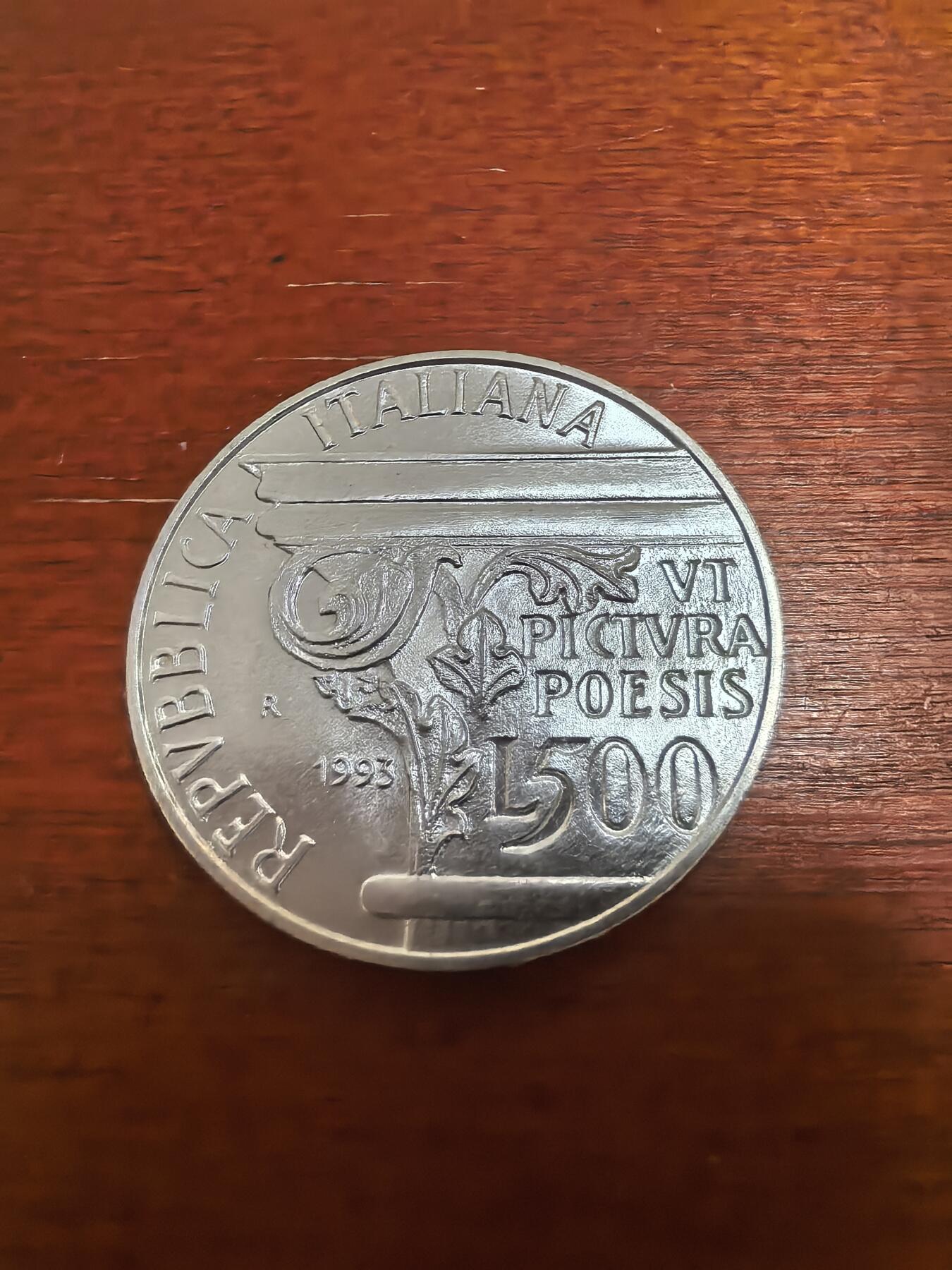 长老汇蛇年精选第七十三场拍卖 1993意大利诗人贺拉斯逝世2000年500里拉银币，15克835银