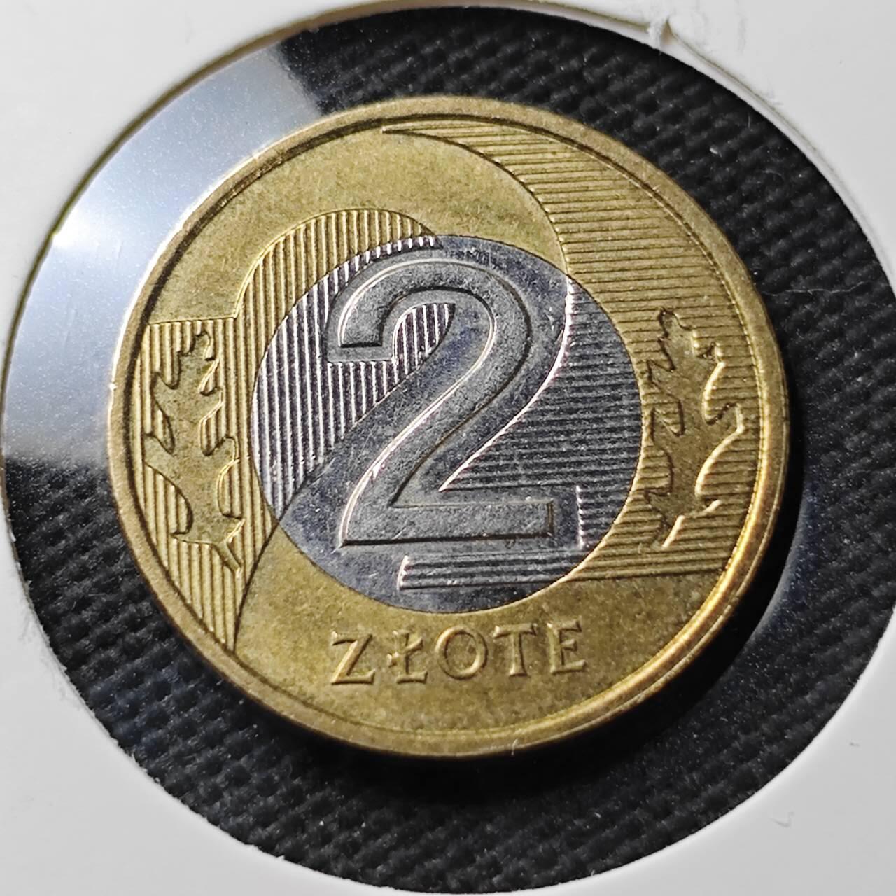 KK钱币收藏小铺  第371场  2月预留时间 周末发货  波兰2兹罗提双色币