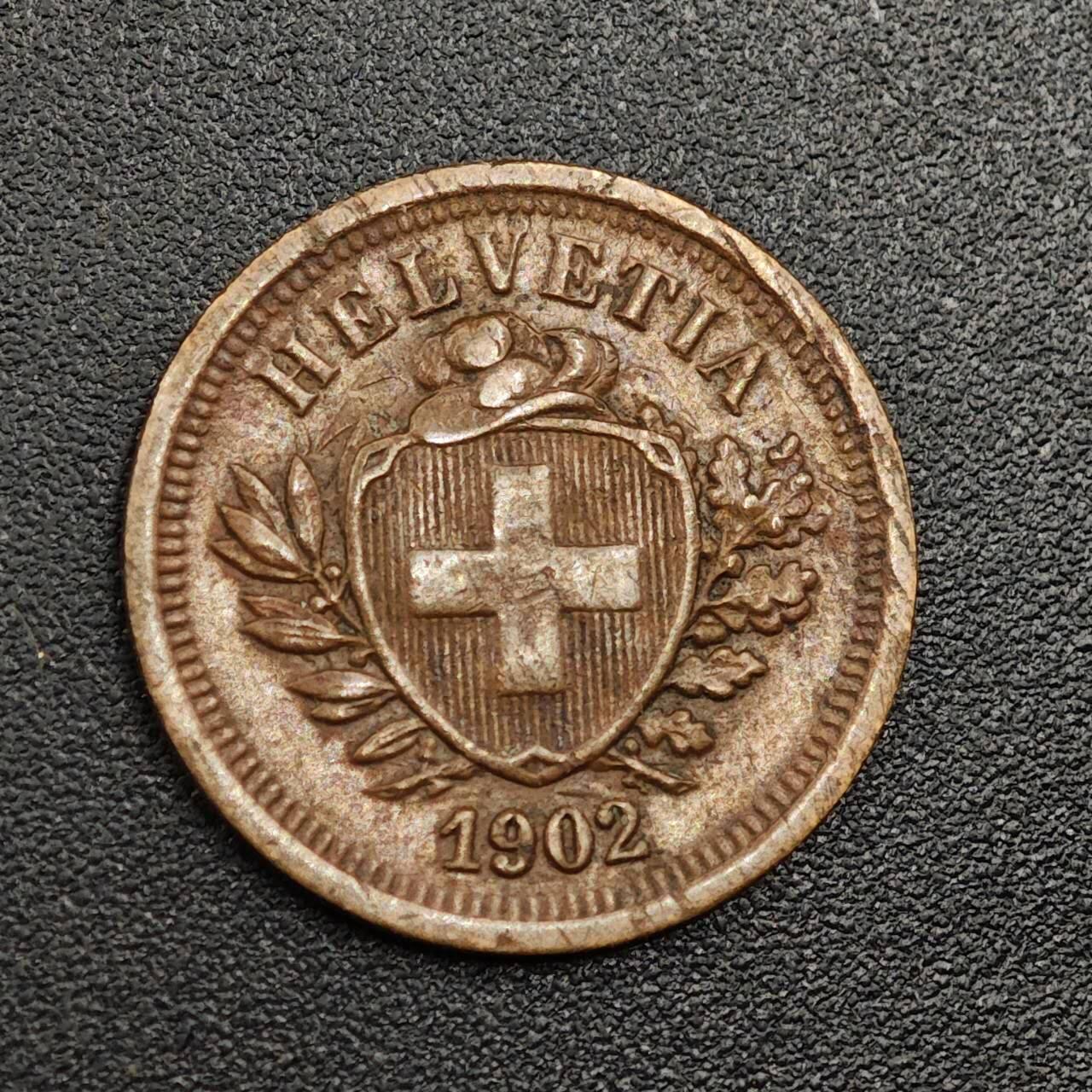 【淘币小摊】限时拍第七百九十七拍  老铜币场  满百包邮可预留两周  周一统一发货  瑞士1902年1分铜币