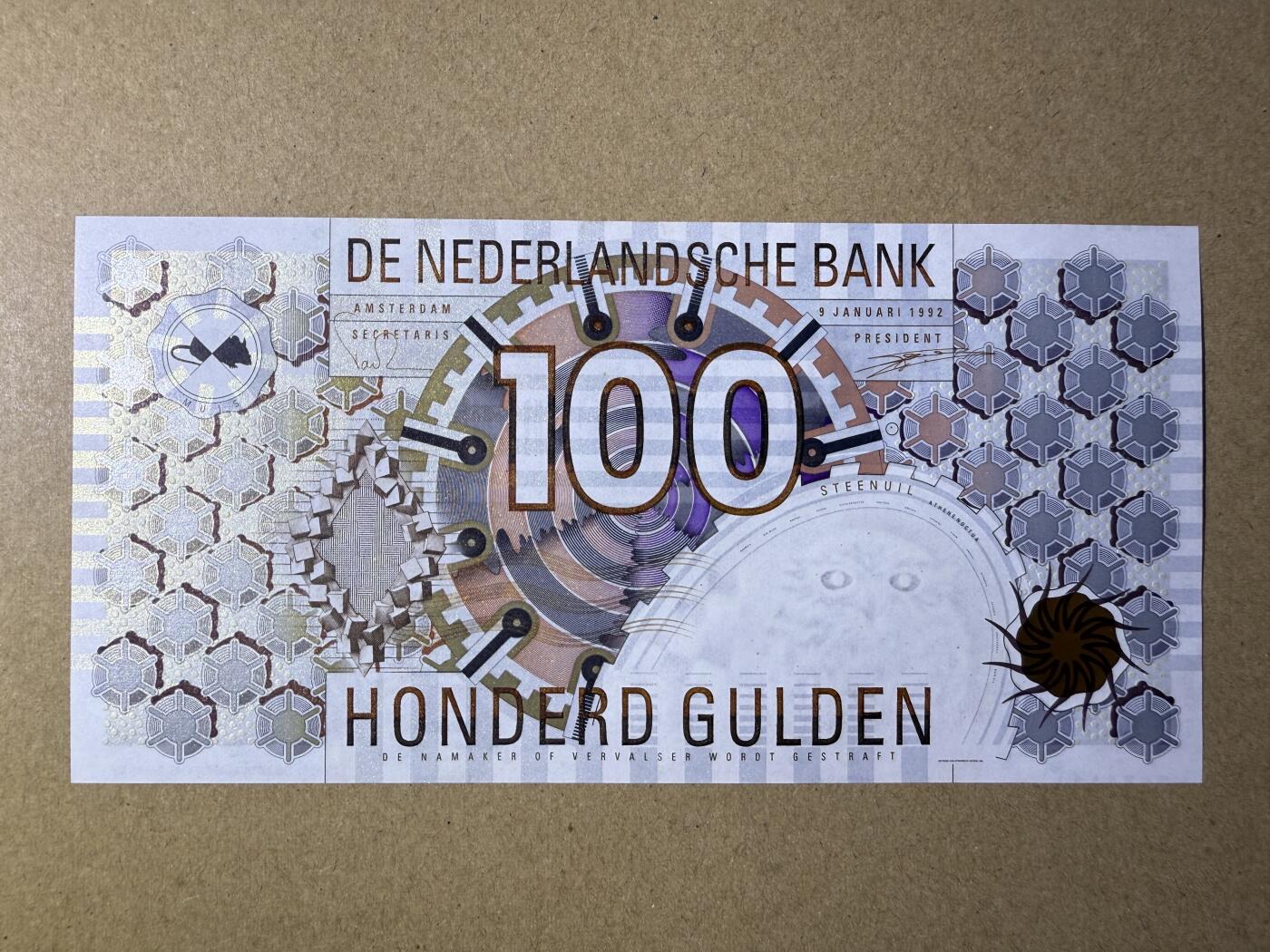 《艾美收藏》第220期-11.16周日外币畅拍场 荷兰100盾 UNC 齿轮版