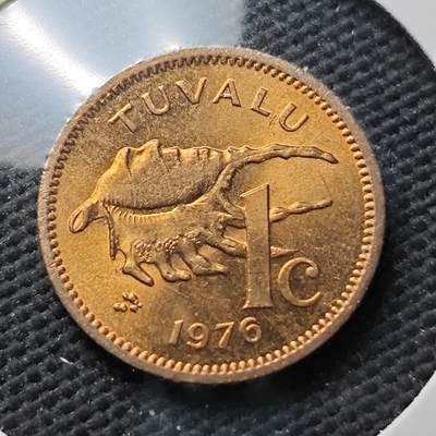 KK钱币收藏小铺  第371场  2月预留时间 周末发货 -  1975图瓦卢1分铜币 好品