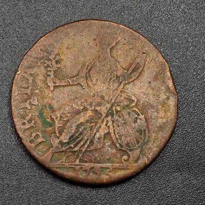 【淘币小摊】限时拍第七百九十七拍  老铜币场  满百包邮可预留两周  周一统一发货  - 英国1775年乔治三世半便士铜币