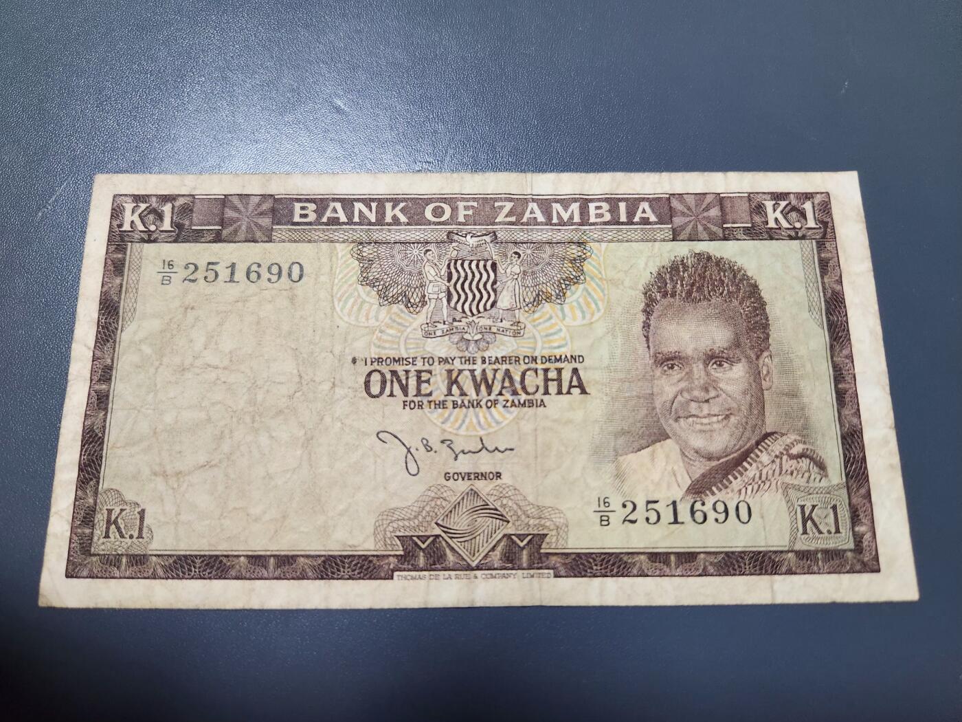 11月16号晚上8点 外国纸币自动截拍第60场 赞比亚1968年1宽扎稀少