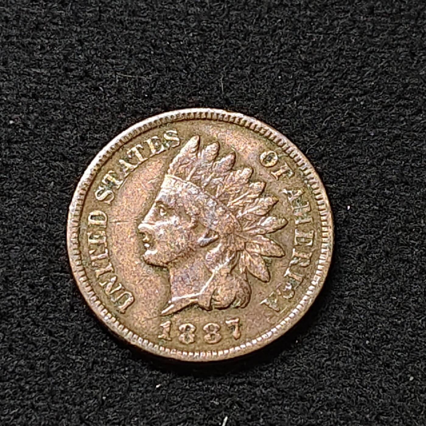 【全场包邮】纯粹捡漏拍478场（免费代拍第15场） 美国1887年印第安人1分铜币