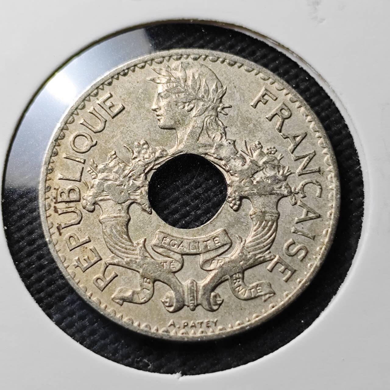 KK钱币收藏小铺  第371场  2月预留时间 周末发货  1938法属印支5分镍币