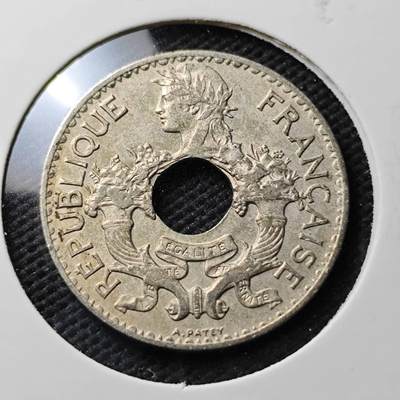 KK钱币收藏小铺  第371场  2月预留时间 周末发货 -  1938法属印支5分镍币