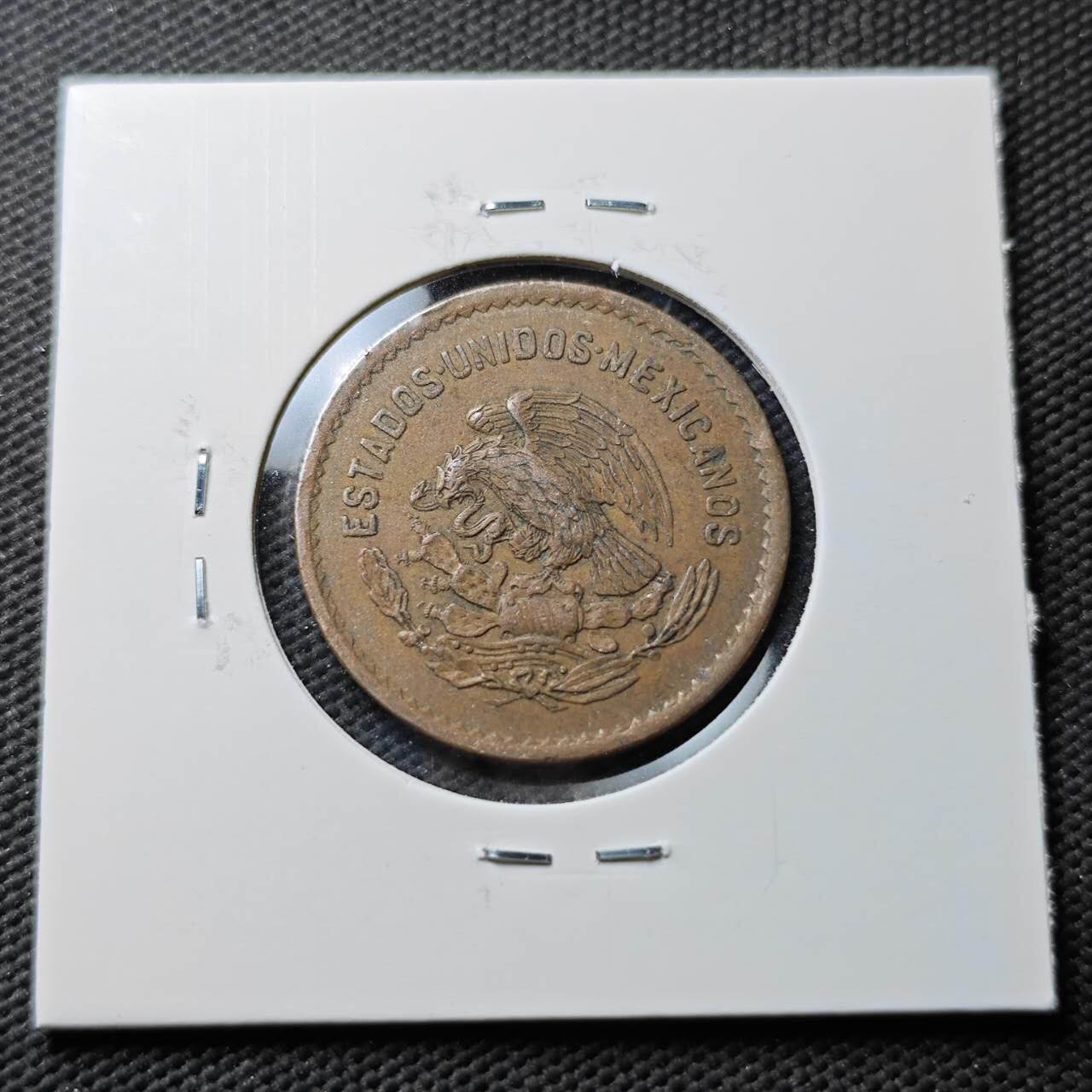 KK钱币收藏小铺  第371场  2月预留时间 周末发货  1945墨西哥5分铜币