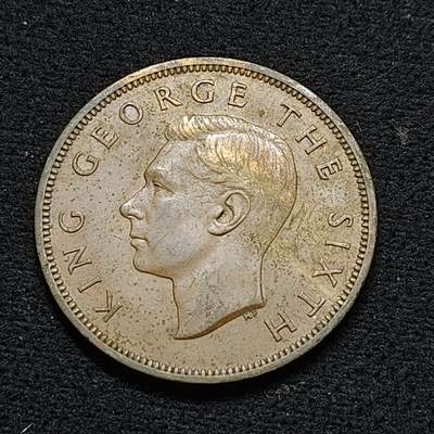 【全场包邮】纯粹捡漏拍478场（免费代拍第15场） - 新西兰1950年乔治六世1便士大铜币