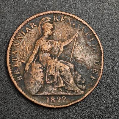 【淘币小摊】限时拍第七百九十七拍  老铜币场  满百包邮可预留两周  周一统一发货  - 英国1822年乔治四世法新铜币