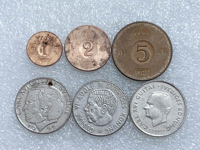 第一海外回流一元起拍收藏 散集专场  第267期 - 瑞典硬币 6枚