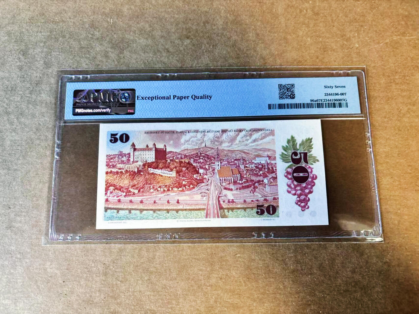 【Blue Auction】世界纸币精拍第751期——18级TOP拍卖/信誉/品质/专业/高效💫 【无47】捷斯 1987年50克朗  PMG67EPQ