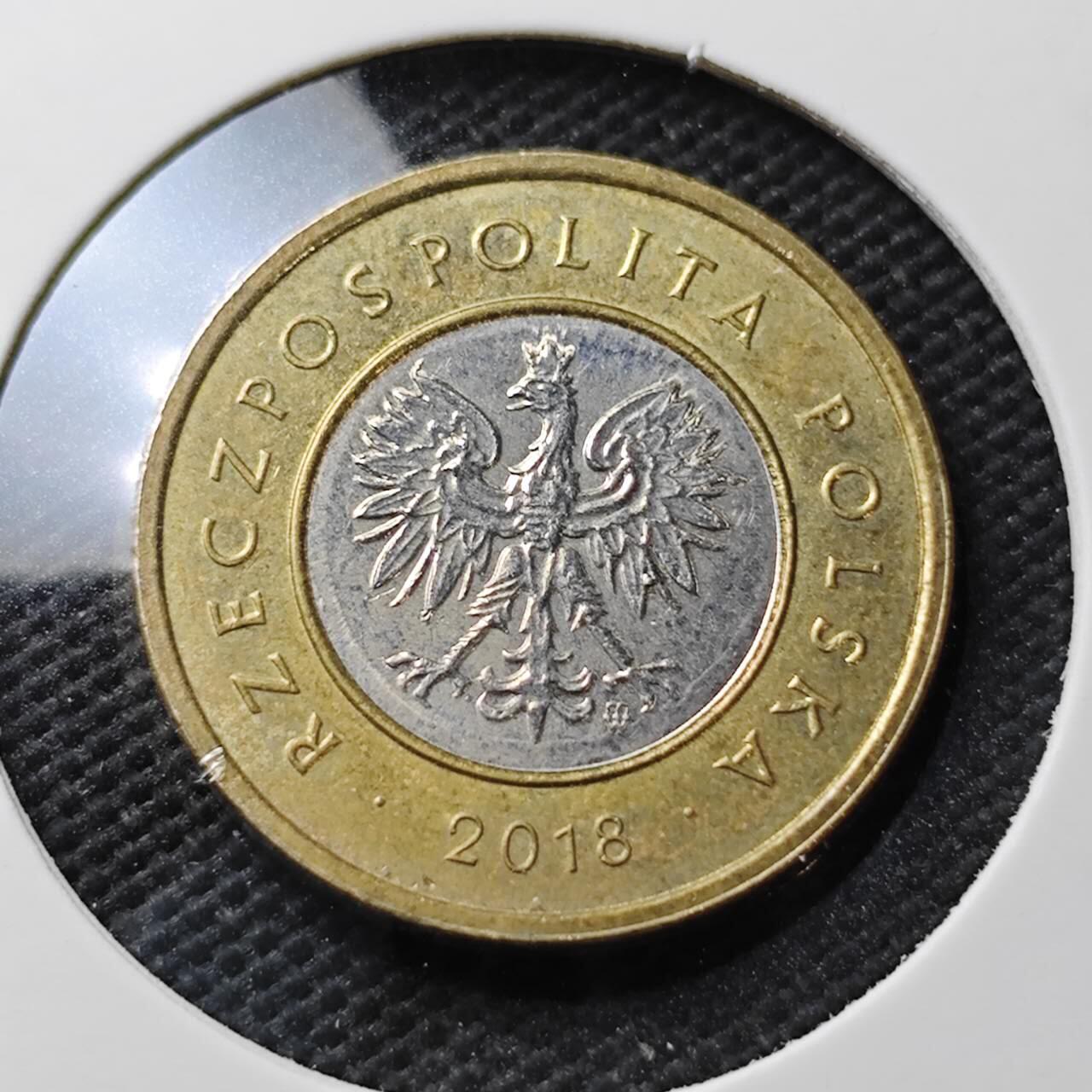 KK钱币收藏小铺  第371场  2月预留时间 周末发货  波兰2兹罗提双色币