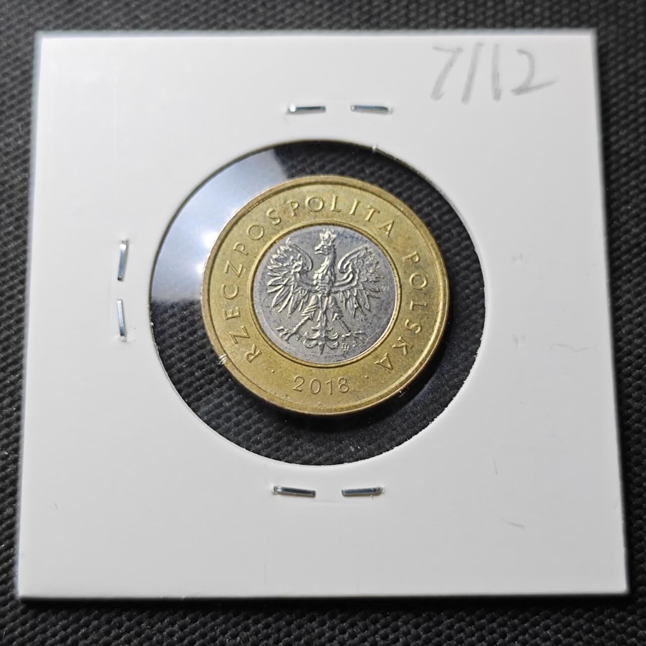 KK钱币收藏小铺  第371场  2月预留时间 周末发货  波兰2兹罗提双色币