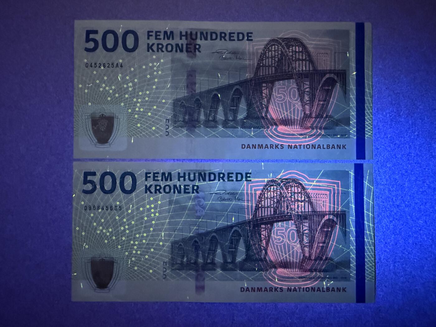 《艾美收藏》第220期-11.16周日外币畅拍场 丹麦500克朗2张 AU 汇率人民币1100