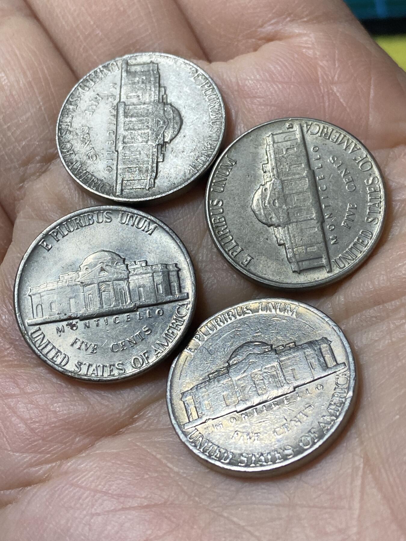 2025年第一百二十九场(总第一百五十五场）外国邮票、散币场(免佣金) 美国🇺🇸5分4枚：1964年76年78年79年(杰斐逊5分第三版)