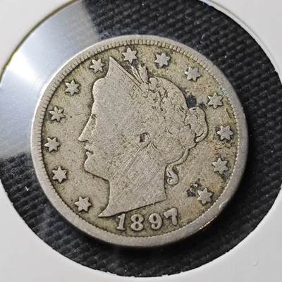 KK钱币收藏小铺  第371场  2月预留时间 周末发货 -  1897美国5分镍币