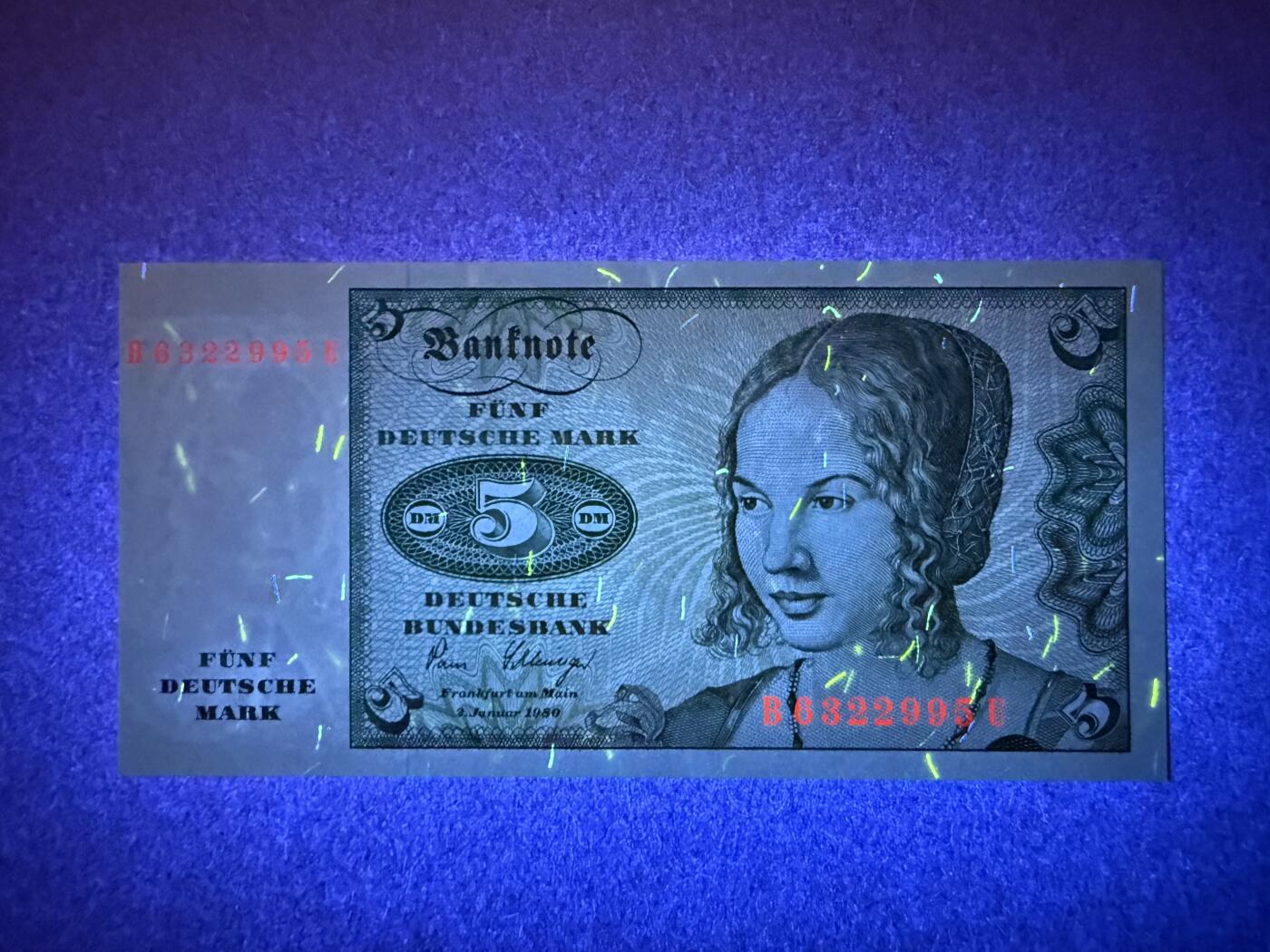 《艾美收藏》第220期-11.16周日外币畅拍场 德国5马克 UNC 1980年 无47