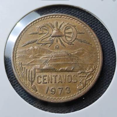 KK钱币收藏小铺  第371场  2月预留时间 周末发货 -  1973墨西哥20分铜币