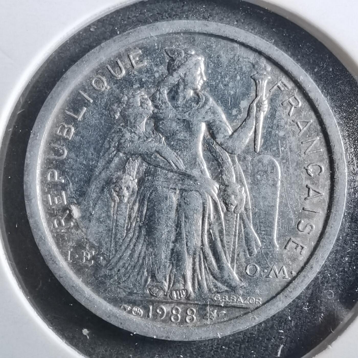 沼泽如烟--第906场 法属新喀里多尼亚1988年1法郎