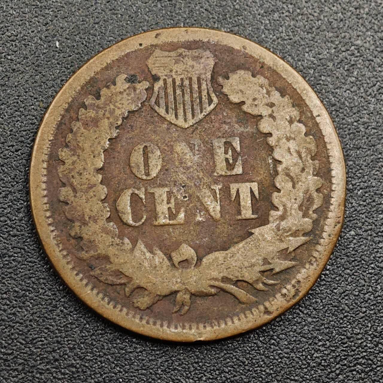 【淘币小摊】限时拍第七百九十七拍  老铜币场  满百包邮可预留两周  周一统一发货  美国1864年印第安一分铜币早期年份少见