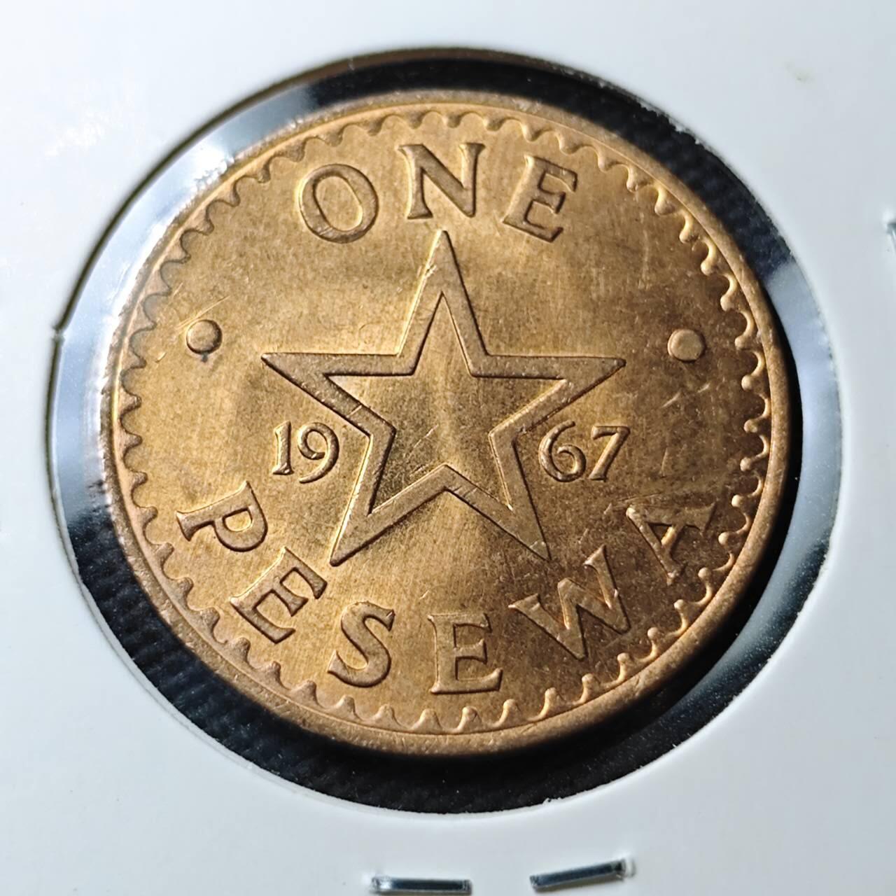 KK钱币收藏小铺  第371场  2月预留时间 周末发货  加纳1比塞瓦铜币好品