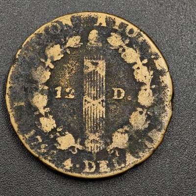 【淘币小摊】限时拍第七百九十七拍  老铜币场  满百包邮可预留两周  周一统一发货  - 法国1799年路易十六12D铜币