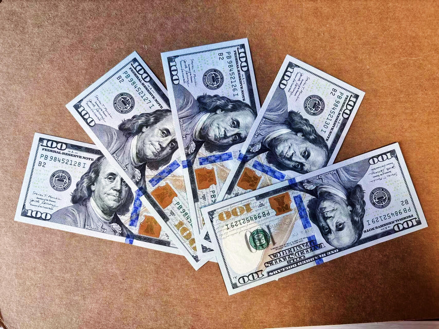 【Blue Auction】世界纸币精拍第751期——18级TOP拍卖/信誉/品质/专业/高效💫 【一组5张】美国 2017年100美金 全新UNC