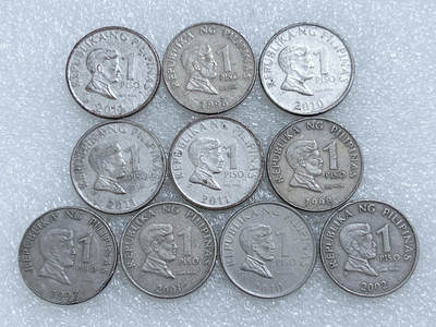 第一海外回流一元起拍收藏 散集专场  第267期 - 菲律宾1比索硬币 10枚