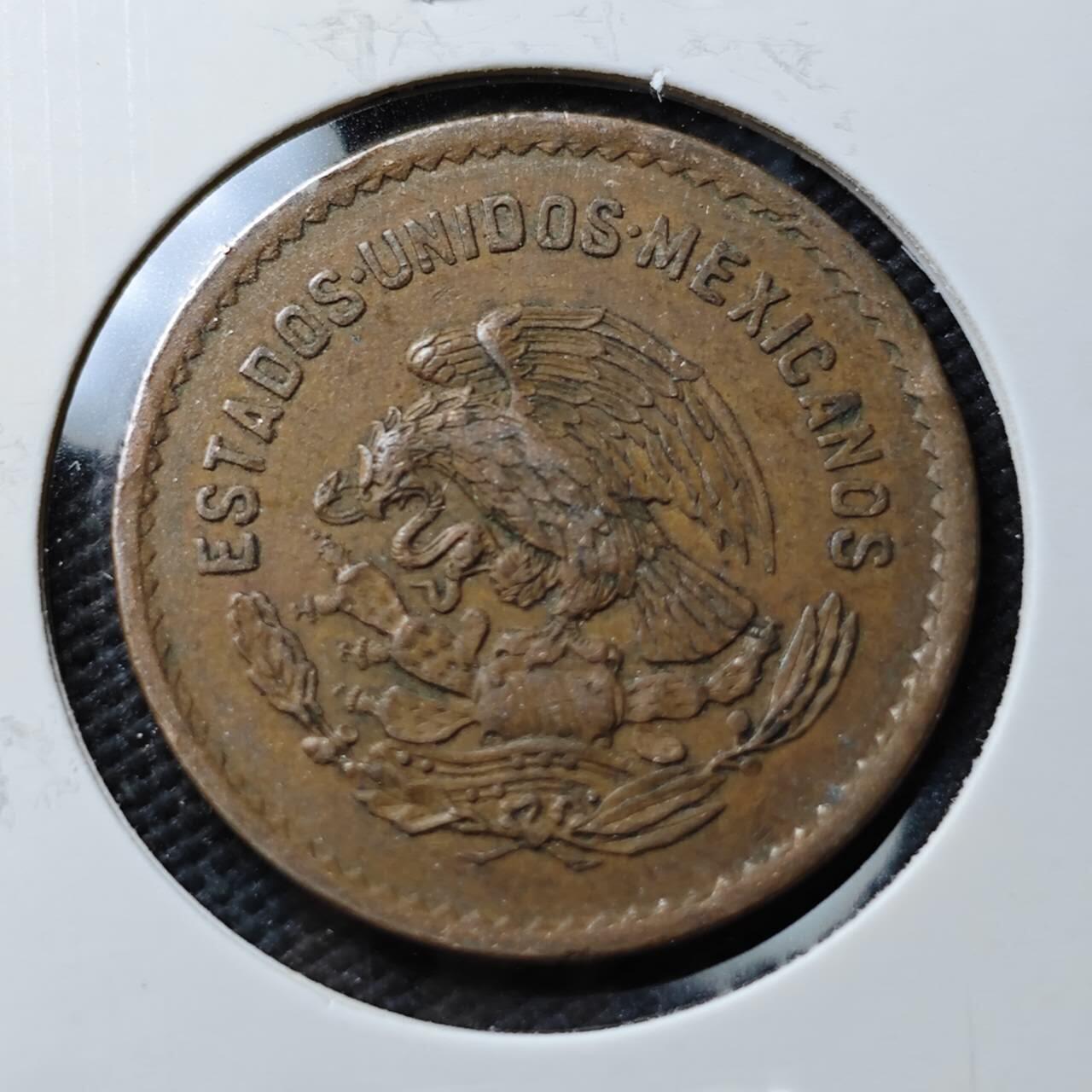 KK钱币收藏小铺  第371场  2月预留时间 周末发货  1945墨西哥5分铜币