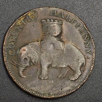 【淘币小摊】限时拍第七百九十七拍  老铜币场  满百包邮可预留两周  周一统一发货  - 英国1792年戈黛娃夫人半便士铜币代币