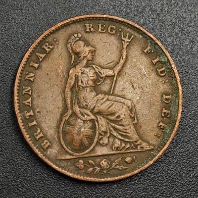 【淘币小摊】限时拍第七百九十七拍  老铜币场  满百包邮可预留两周  周一统一发货  - 英国1853年维多利亚法新铜币