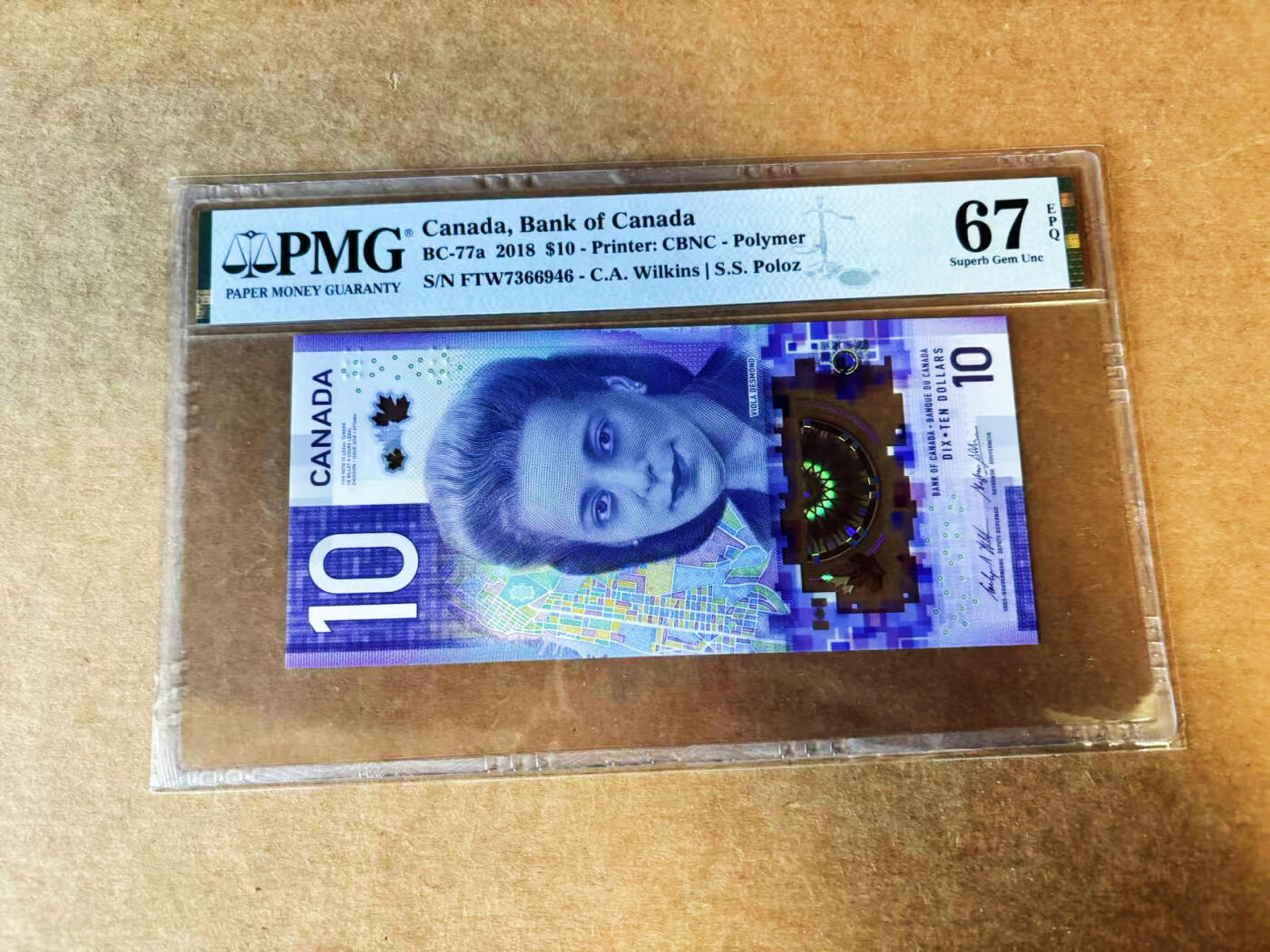 【Blue Auction】世界纸币精拍第751期——18级TOP拍卖/信誉/品质/专业/高效💫  【获奖钞 首冠】加拿大 2018年10元 PMG67EPQ