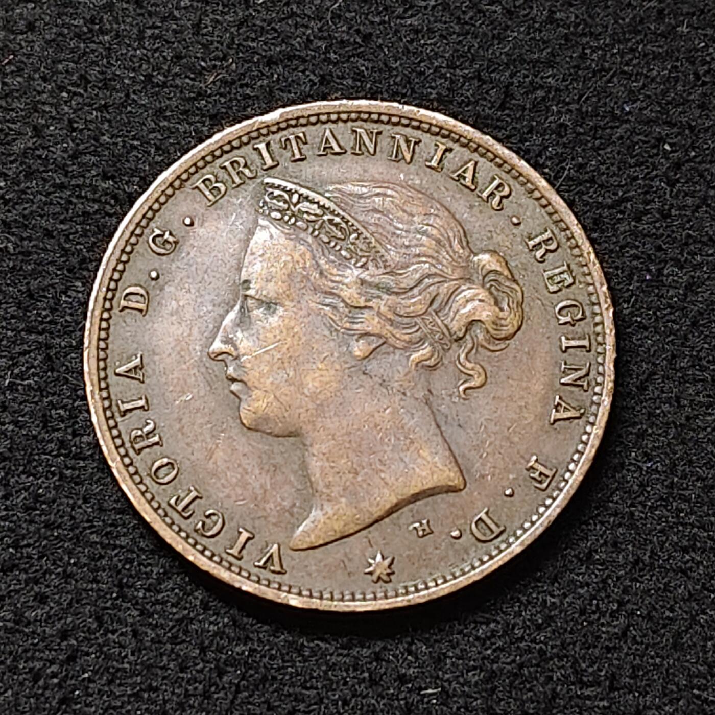 【全场包邮】纯粹捡漏拍478场（免费代拍第15场） 泽西1877年维多利亚女王1/24先令铜币