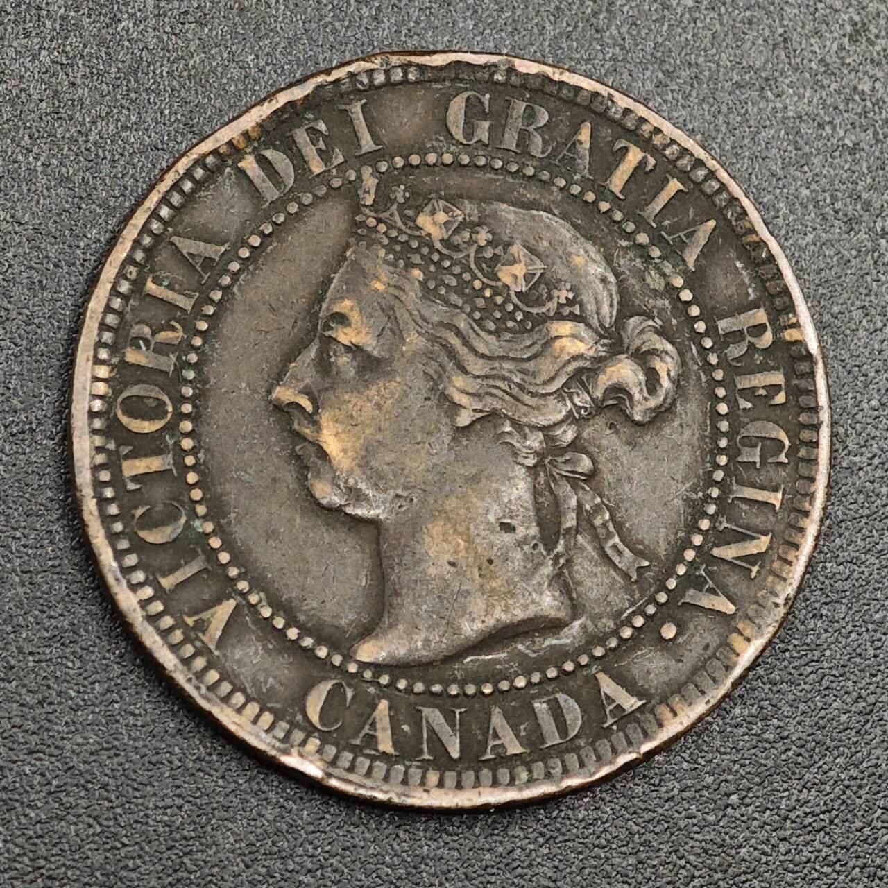 【淘币小摊】限时拍第七百九十七拍  老铜币场  满百包邮可预留两周  周一统一发货  加拿大1890年维多利亚一分铜币