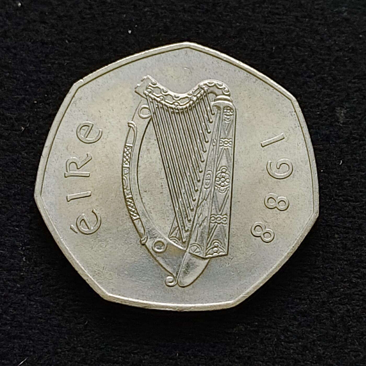 【全场包邮】纯粹捡漏拍478场（免费代拍第15场） 爱尔兰1988年50便士都柏林建城千年纪念币