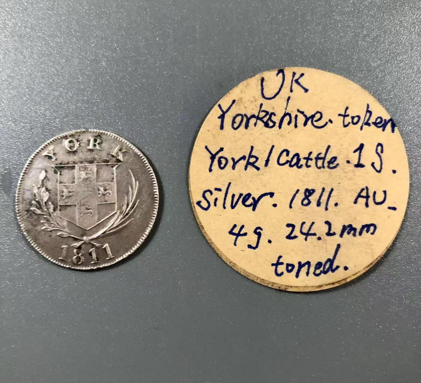 七河·世界币章小拍（总第27期） 英国约克郡商行1先令代用银币