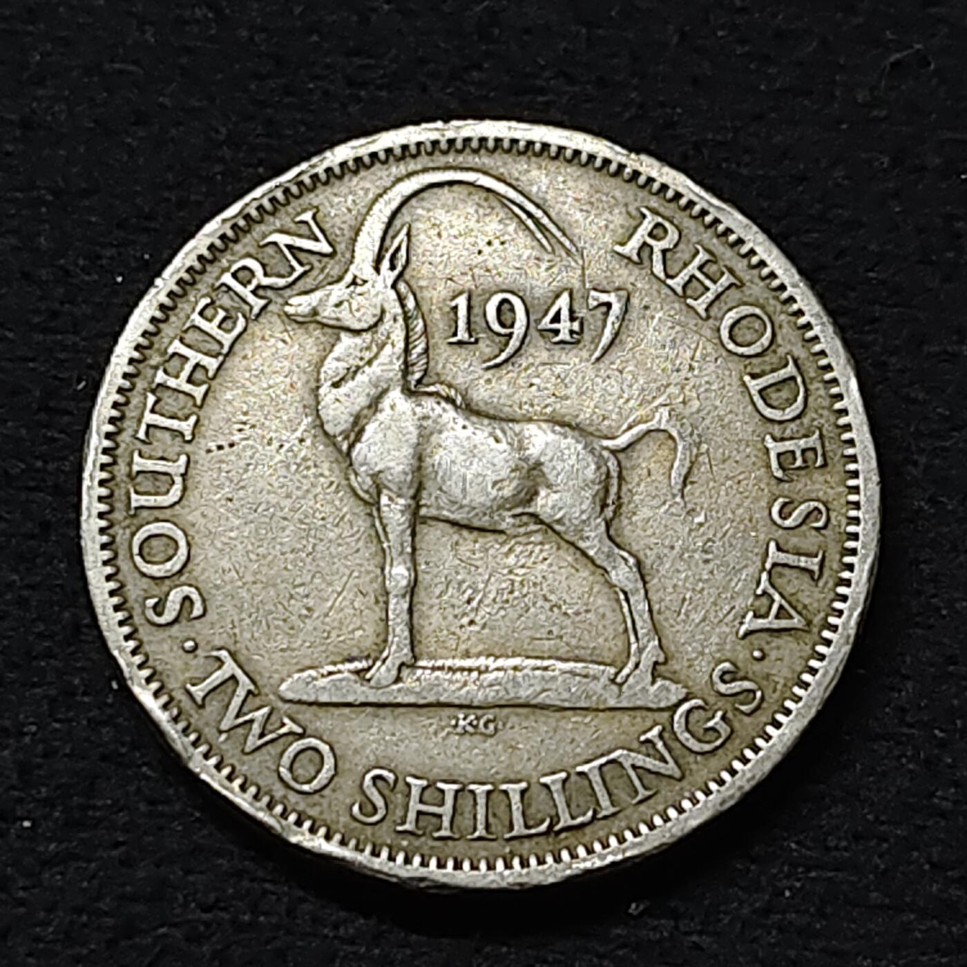 【全场包邮】纯粹捡漏拍478场（免费代拍第15场） 英属南罗德西亚1947年乔治六世2先令