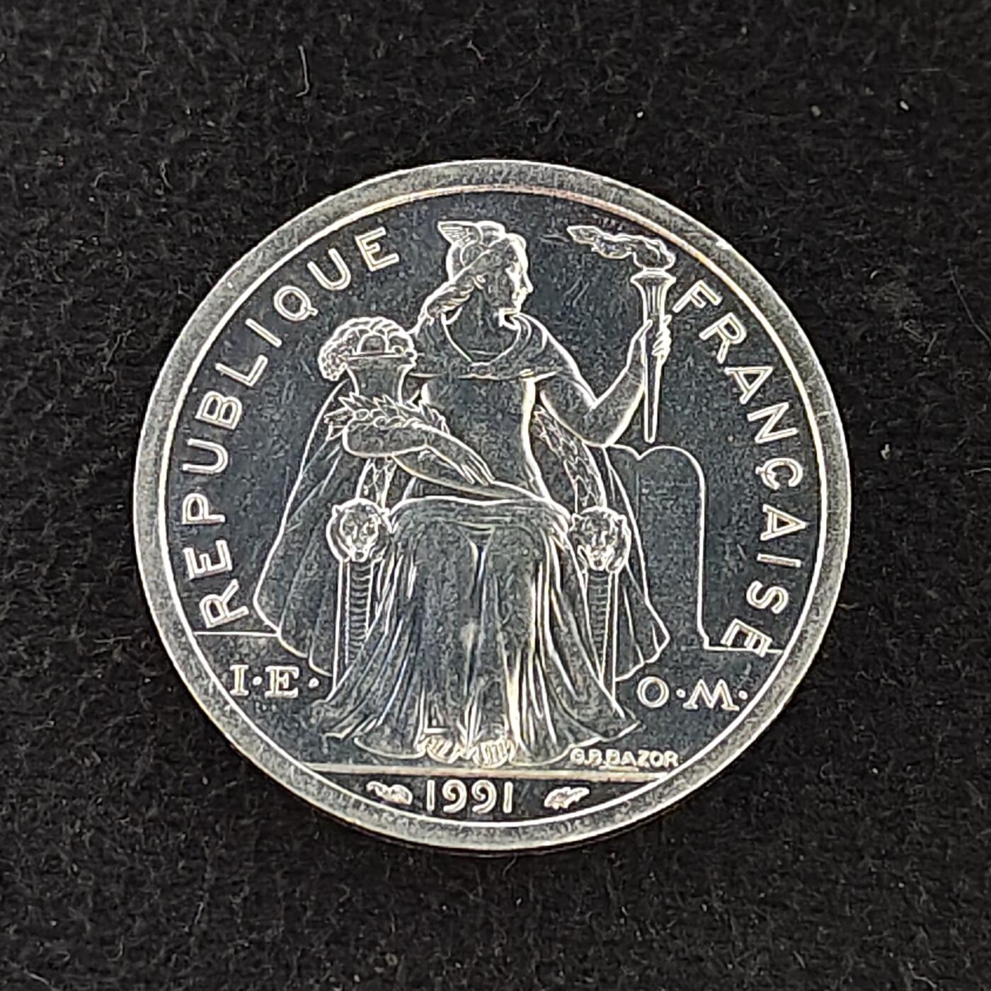 【全场包邮】纯粹捡漏拍478场（免费代拍第15场） 波利尼西亚1991年2法郎