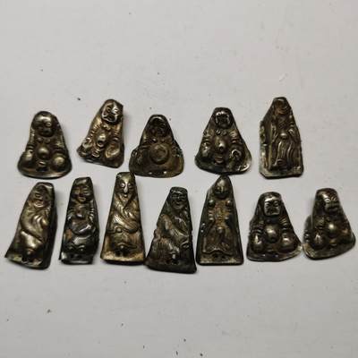 藏珍品阁专场80期 - 清代老银寿星佛公等，按现在老银价都得几百元