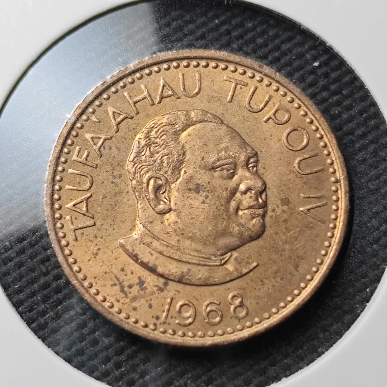 KK钱币收藏小铺  第371场  2月预留时间 周末发货  1968汤加2分铜币 好品