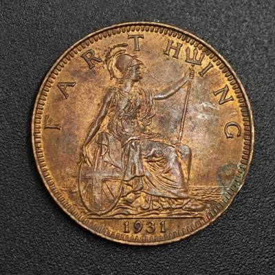 【淘币小摊】限时拍第七百九十七拍  老铜币场  满百包邮可预留两周  周一统一发货  - 英国1931年乔治五世法新铜币