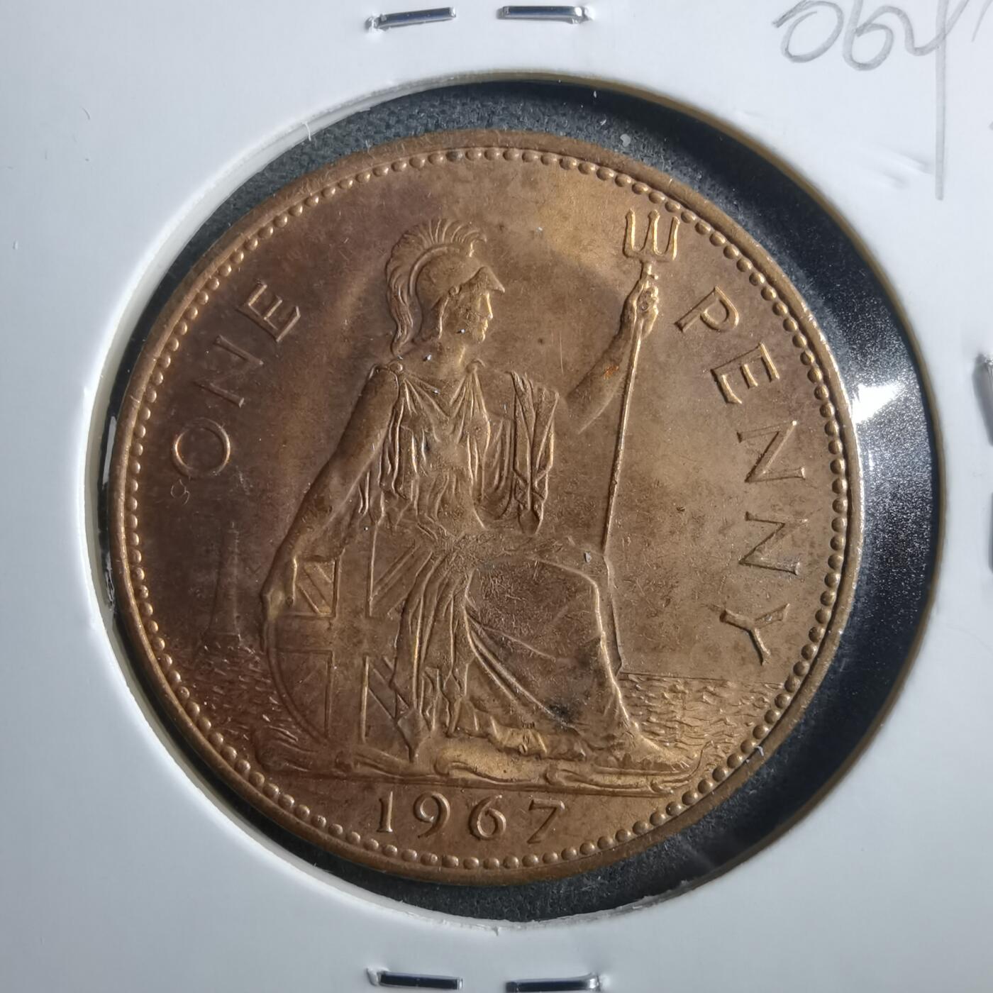 沼泽如烟--第906场 英国1967年1便士