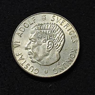 【全场包邮】纯粹捡漏拍478场（免费代拍第15场） - 瑞典1963年古斯塔夫六世1克朗银币