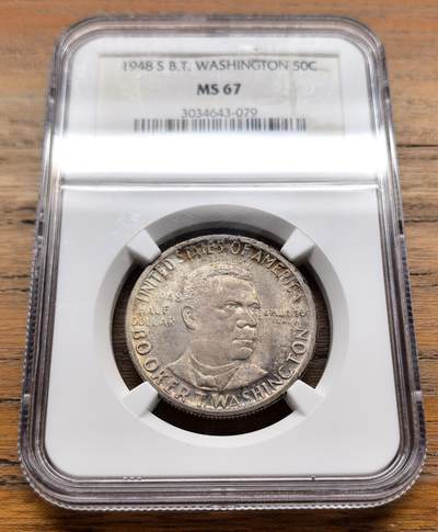 泉海漫舟·凡希社世界钱币微拍第三百十四期 - 1948美国布克华盛顿纪念半美元NGC-MS67